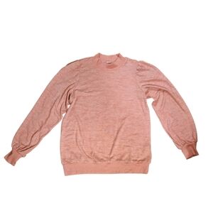 GAP Light Pink Crewneck Sweater, Balloon Sleeves, Sz Sm